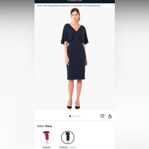 Dress the Population Navy Midi Dress